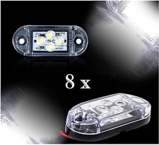 8x 12v 4 Smd Led Front Side Marker White Lights Trailer Caravan Truck Van Dot