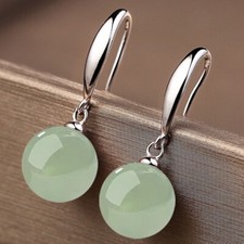 Vintage green jade earrings