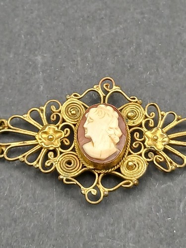 Antique gold tone - tone, cameo
