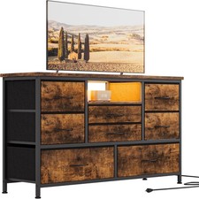 8-Drawer LED Dresser TV Stand