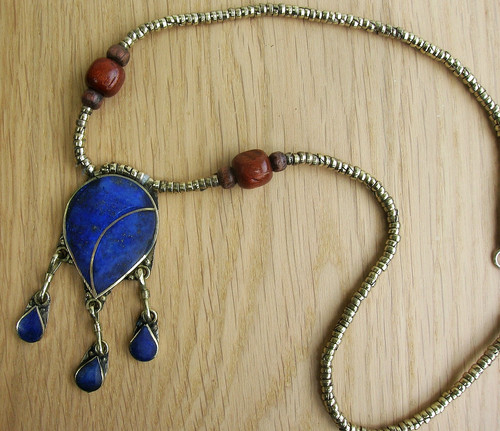 Necklace afghan lapis - afghan, lazuli