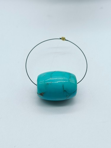 Blue turquoise drum beads - blue,