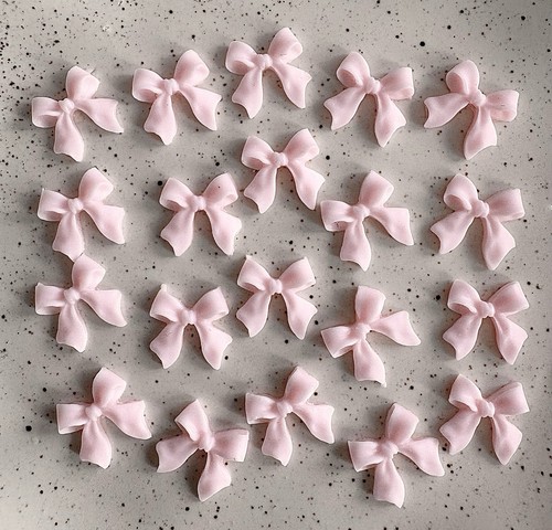 20pcs pink resin nail bows - pink,