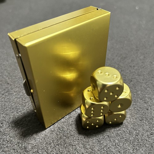 Gold metal dice set - metal,