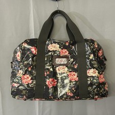Cath Kidston Large Holdall Weekend Travel Bag Pink Floral Roses Oilcloth Duffle
