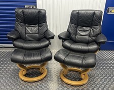 Ekornes Stressless Mayfair Recliner Black Leather Chairs & Stools - Large Size