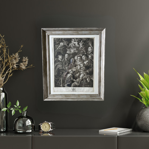 Rare antique mezzotint print - antique,