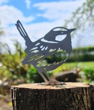 BLUE TIT BIRD  Rusty metal Topper - GREAT ,COAL GARDEN ornament art
