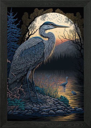 Beautiful heron framed - beautiful,