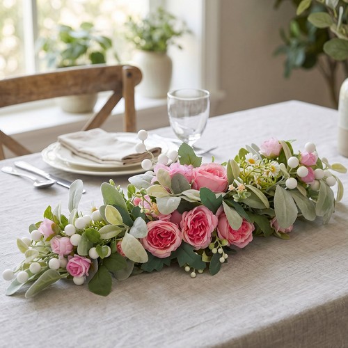 Artificial peony swag floral - swag,