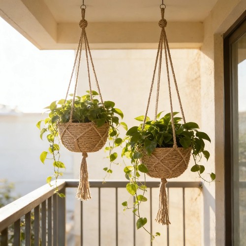 Macrame plant hanger - macrame, garden