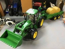 Britains 1:16 John Deere Tractor with Front Loader and 780 John Deere spreader.