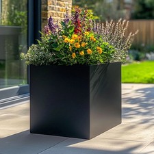 Zinc galvanised square - zinc, planter