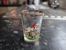 Vintage French Horse Hunting Hound Shot Glasses ‘The Hunt’ Mid Century ONLY 1