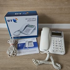 BT Decor 2200 Corded Telephone Home Phone White Digital Display Working