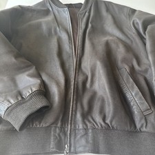 Gents Brown Leather Bomber Jacket by Marks & Spencer X Large