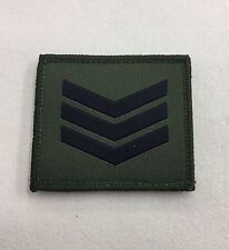Sergeant Green Rank Badge, Sgt 3 Bar Stripe Army MTP Military Patch, Hook & Loop