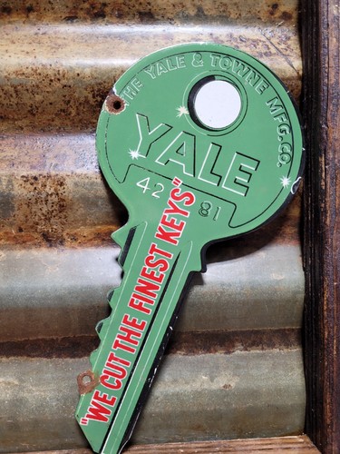 Vintage yale porcelain sign - vintage,