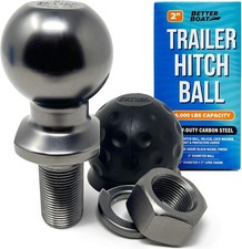 2 Inch Trailer Ball Hitch, 6000lbs Capacity, 1" Shank Diameter, 2" 