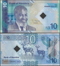 NAMIBIA P20 B220 10 DOLLARS  2025 A PREFIX Composite Durasafe @ EBS