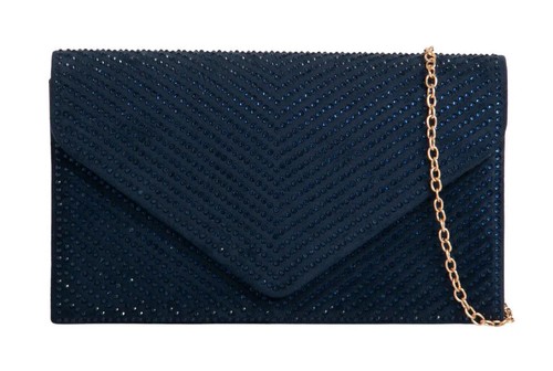 Women satin diamante clutch - satin,
