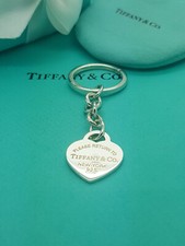 Return to Tiffany & Co. Heart Tag and chain Key Ring in Silver, UK Hallmarked!