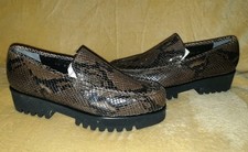 Robert Clergerie Paris Platform wedge Loafers Snakeskin Brown Leather Size Uk 7