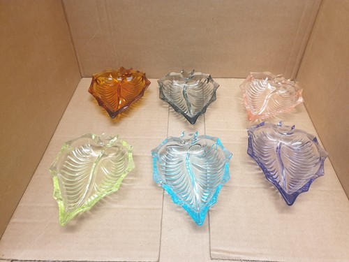 Vintage coloured glass leaf - vintage,