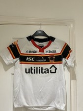 Bradford Bulls Ladies 17/18 Home Shirt, White and Black Colour. Size 12