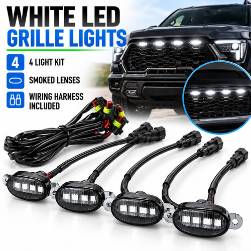 Set white front grille - of,