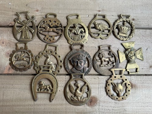 Vintage horse brass selection - vintage,