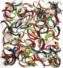 Assorted BUZZER NYMPH CollectionTrout Fly Fishing Flies BARBED/BARBLESS 10,12,14