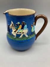 Vintage Devon Ware Blue Pottery Widecombe Fair Jug