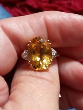 Xia Heliodor And White Zircon 10k Gold Ring Size N To O (7)  5.33cts