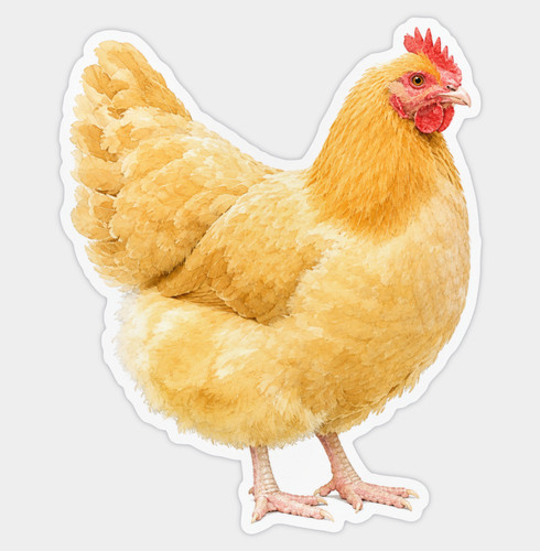 Buff orpington chicken sticker - buff,