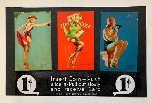 Vintage mutoscope arcade - vintage, cards