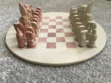 Soapstone chess set african - soapstone,
