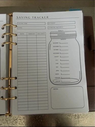 Saving tracker planner - saving,