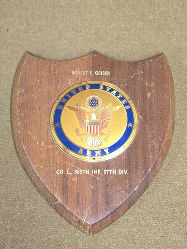Vintage army plaque named - us,