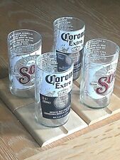 4 x Corona / Sol Glasses Handmade Upcycled from 330mm Bottle