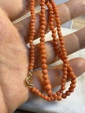 ANTIQUE EDWARDIAN NATURAL CORAL NECKLACE 50 CM LONG 1900S
