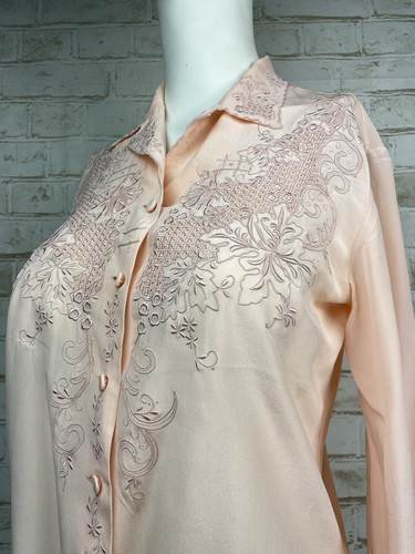 Vintage peony hand embroidered - vintage,