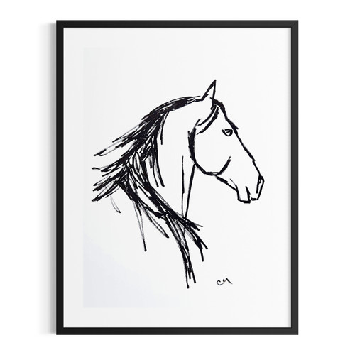 Original horse 9x12 acrylic - horse,