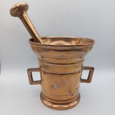 Old brass pestle and mortar - brass,
