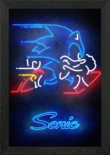 Sonic neon speed silhouette - sonic,