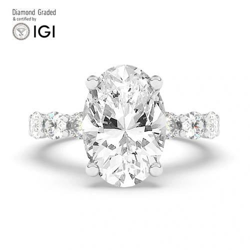 Oval diamond engagement ring - oval,