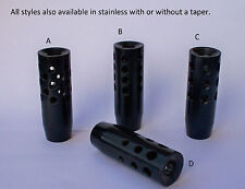 BLUED OR STAINLESS STEEL MUZZLE BRAKES 1/2 INCH THREADS 