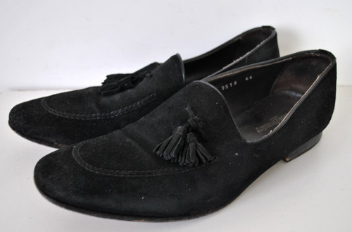 Black suede leather slip - slip, on