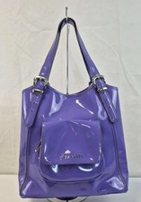 Ted Baker Harlow Handbag Patent Purple Indigo Tote Handbag 14x15" D7