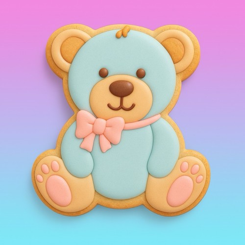 Teddy bear bow tie cookie - bow,